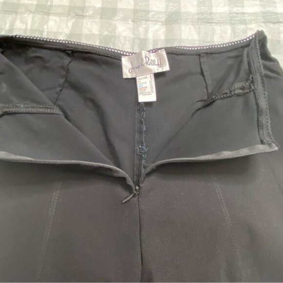 Unique Joseph Ribkoff black crochet waist split front seam stretch pants size 6 - Picture 7 of 13